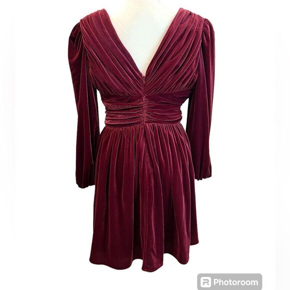 GIANNI BINI Mariah Velvet Mini Dress in Jam Size 8 - Picture 3 of 8